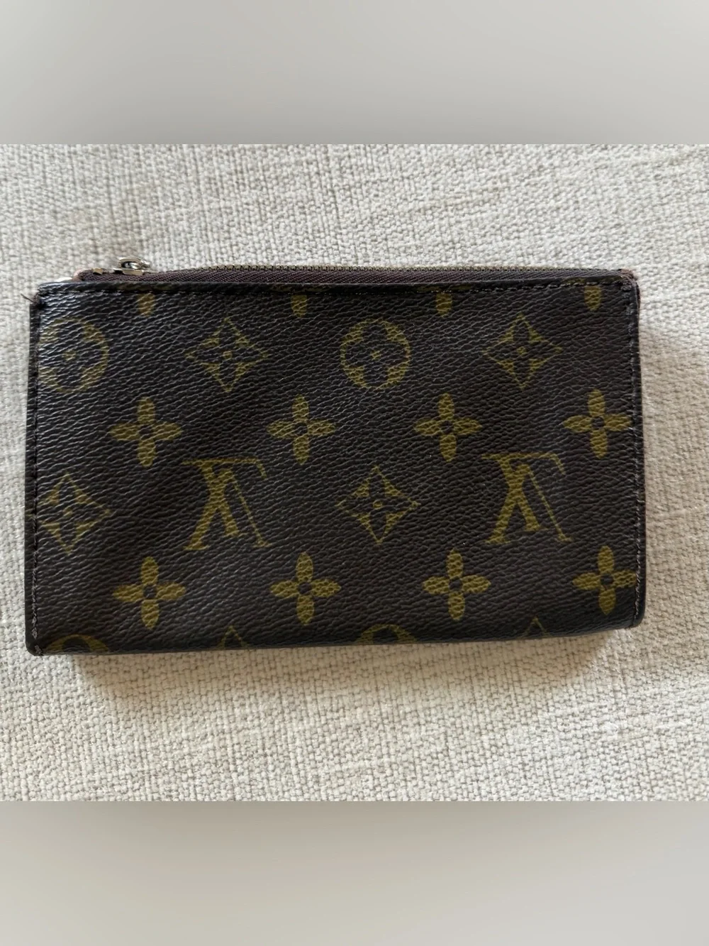 Louis Vuitton Monogram Brown and Tan Zip Pouch Wallet - Picture 2 of 7